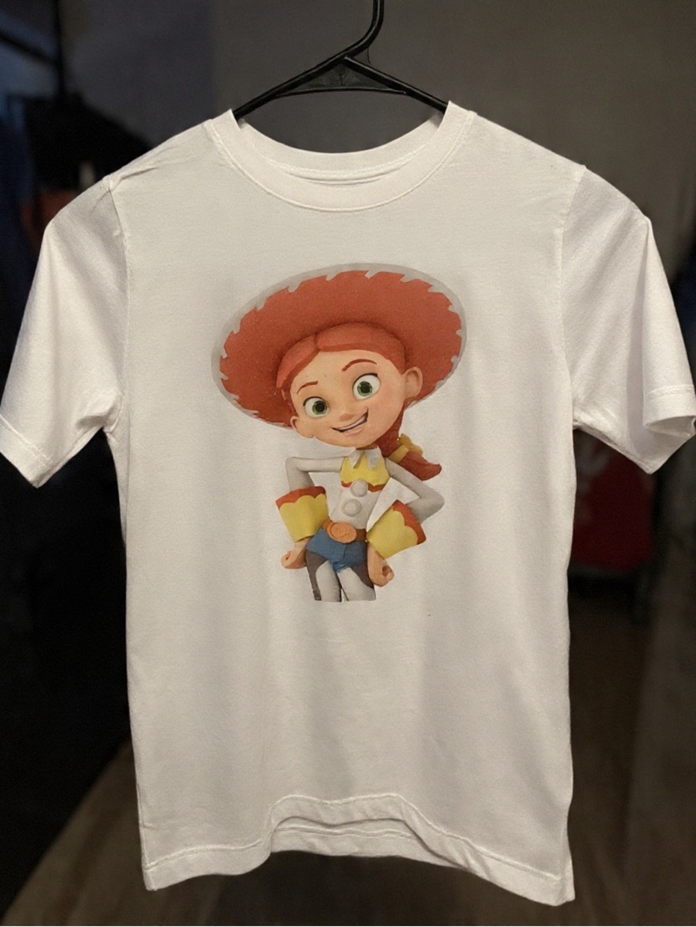 White Kids Graphic T-Shirt with Red Hat Character